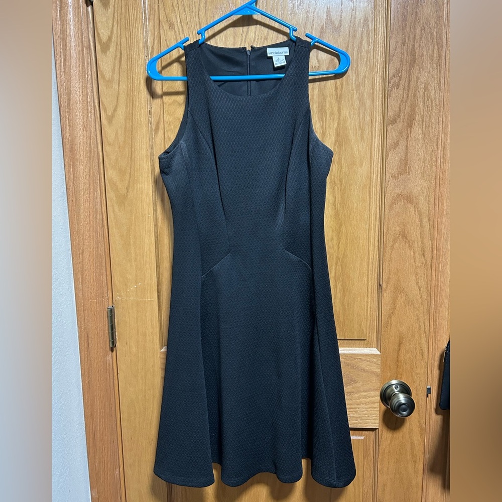 Liz Claiborne Black Textured Midi Dress